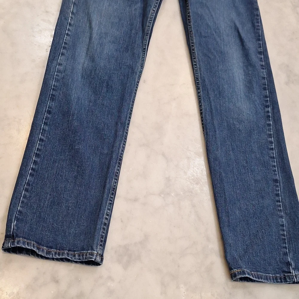 Levi's Mens 505 Blue Denim Jeans Sz 34 X 34 Classic Straight Leg Style Dark Wash